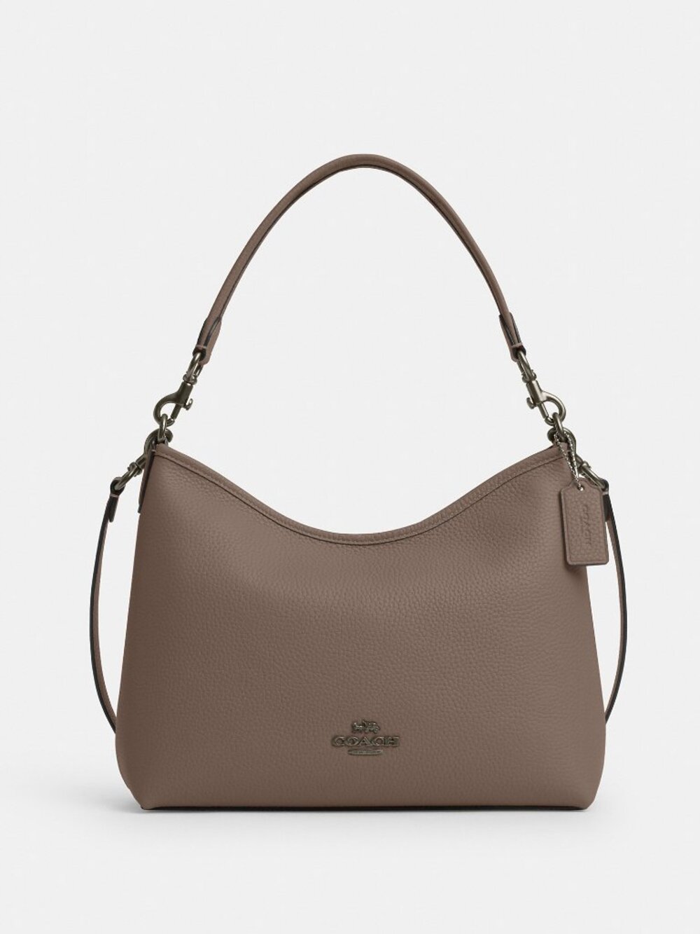 Coach Outlet Laurel Shoulder Bag - pebbled leather/Gunmetal/Dark Stone.